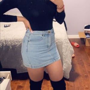 Light wash denim skirt